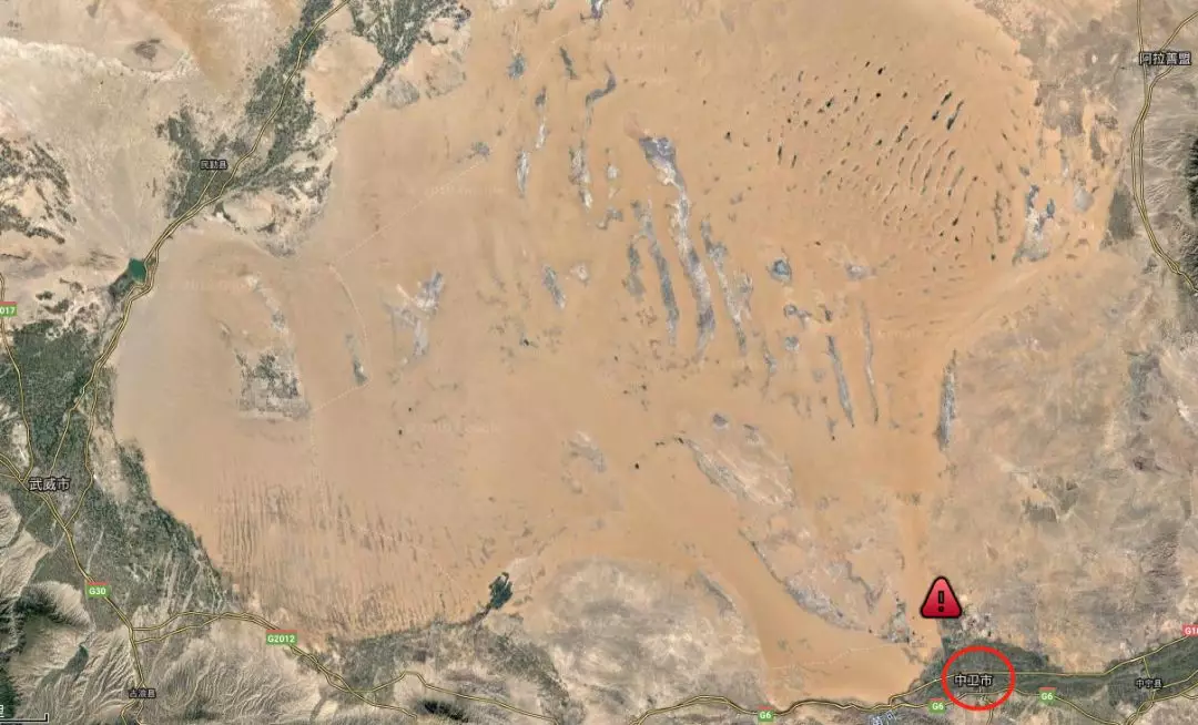 图1  污染源位置图，图中感叹号为污染源.jpg