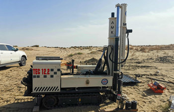 TEC-12液压直推钻机塔克拉玛干沙漠地区演示