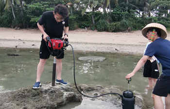 绍尔背包式岩芯取样钻机钻取珊瑚岩培训交付